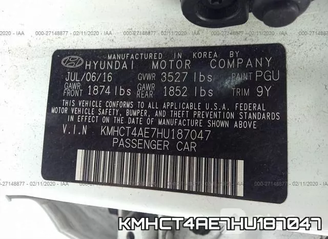 KMHCT4AE7HU187047 фото 10