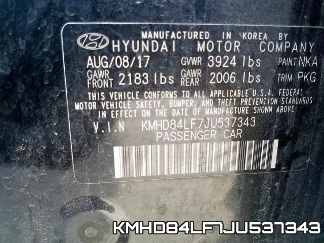 KMHD84LF7JU537343 фото 2