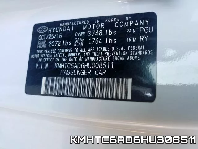 KMHTC6AD6HU308511 фото 2