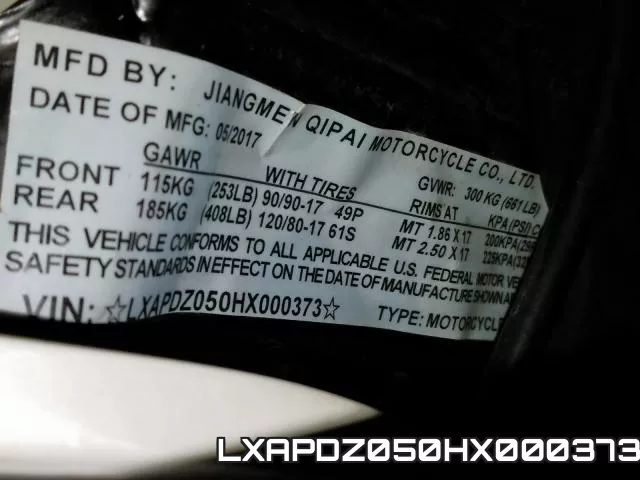 LXAPDZ050HX000373 фото 2