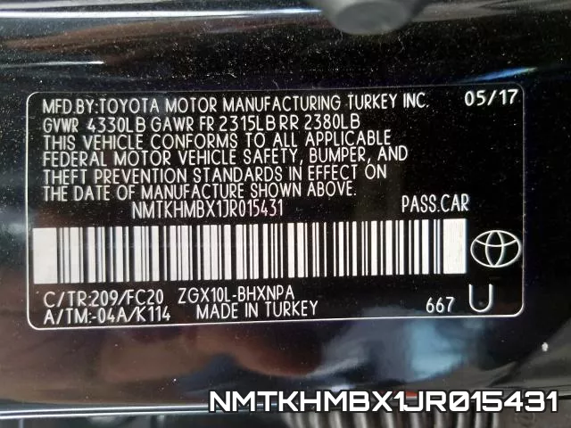 NMTKHMBX1JR015431 фото 2