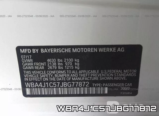 WBA4J1C57JBG77872 фото 10