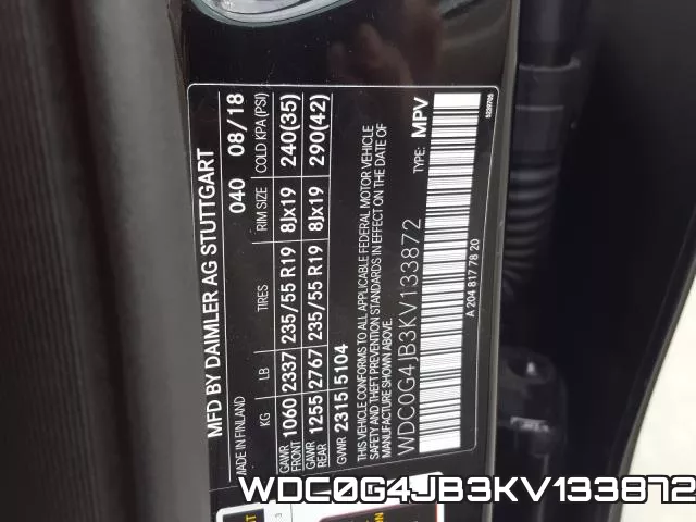 WDC0G4JB3KV133872 фото 2