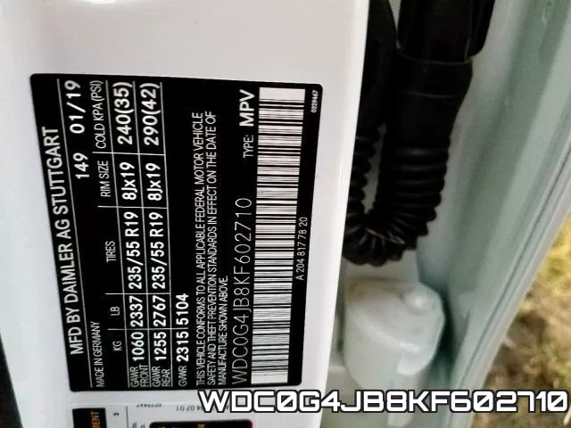 WDC0G4JB8KF602710 фото 2