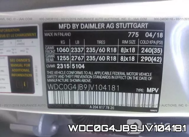 WDC0G4JB9JV104181 фото 10