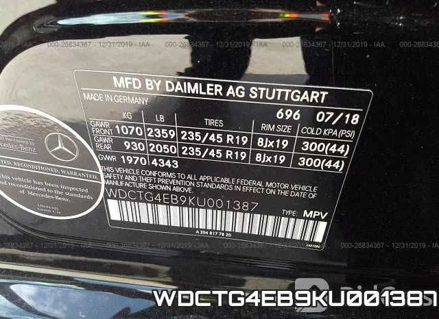WDCTG4EB9KU001387 фото 10