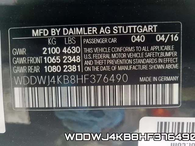 WDDWJ4KB8HF376490 фото 2