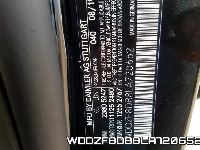 WDDZF8DB8LA720652 фото 2
