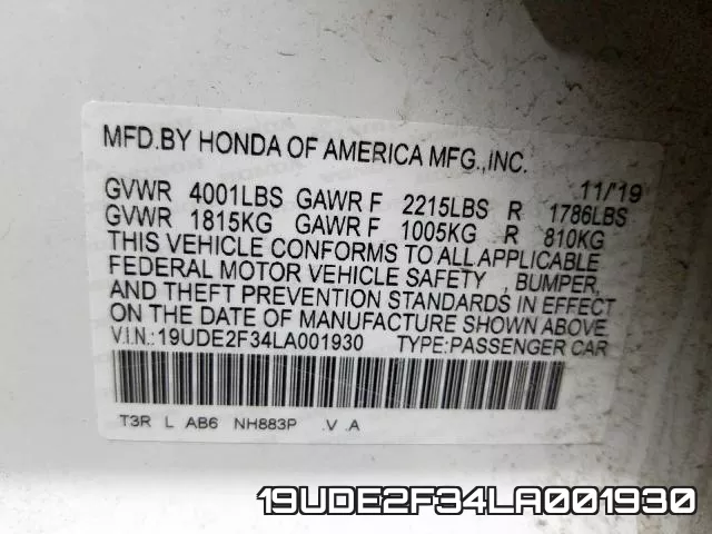 19UDE2F34LA001930 фото 2