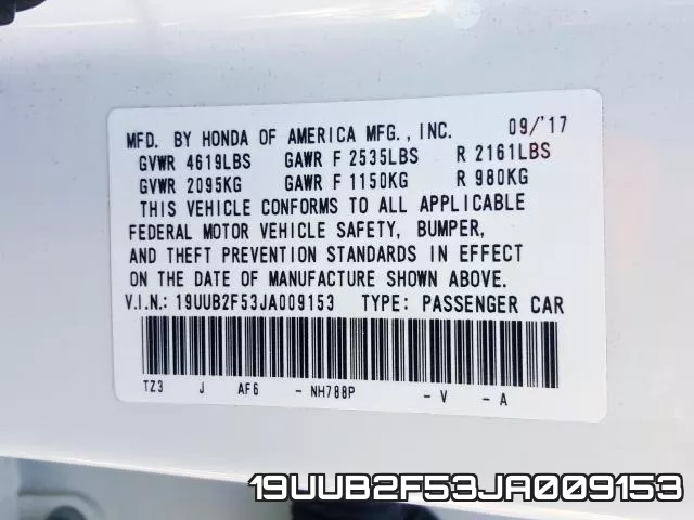 19UUB2F53JA009153 фото 2