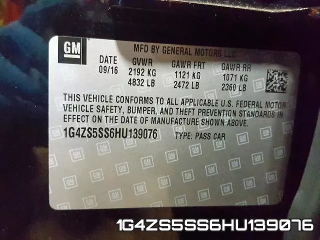 1G4ZS5SS6HU139076 фото 2