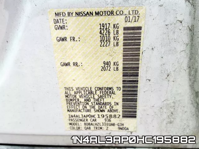 1N4AL3AP0HC195882 фото 2
