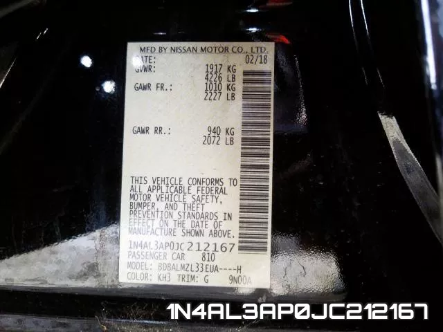 1N4AL3AP0JC212167 фото 2