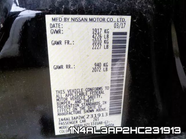 1N4AL3AP2HC231913 фото 2