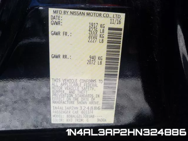 1N4AL3AP2HN324886 фото 2