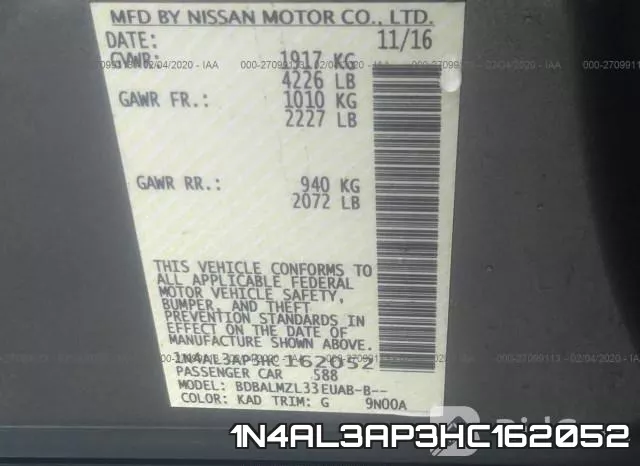 1N4AL3AP3HC162052 фото 10