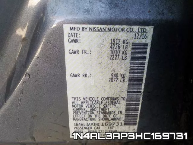 1N4AL3AP3HC169731 фото 2