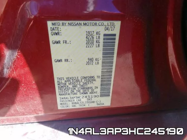 1N4AL3AP3HC245190 фото 2