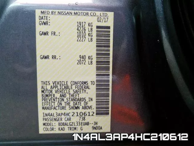 1N4AL3AP4HC210612 фото 2