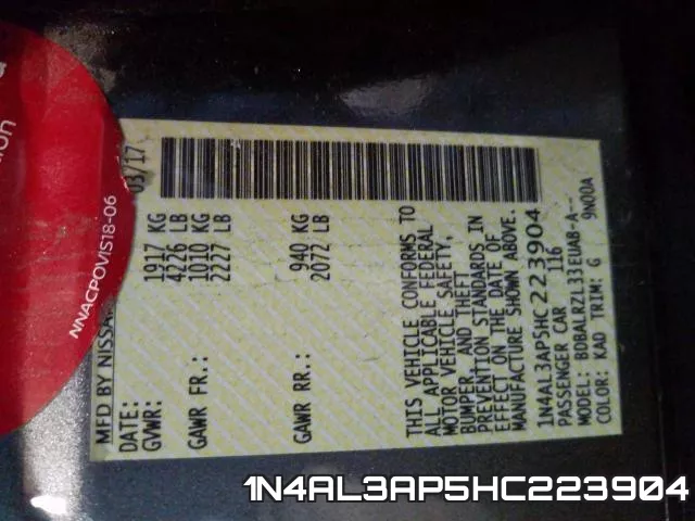 1N4AL3AP5HC223904 фото 2