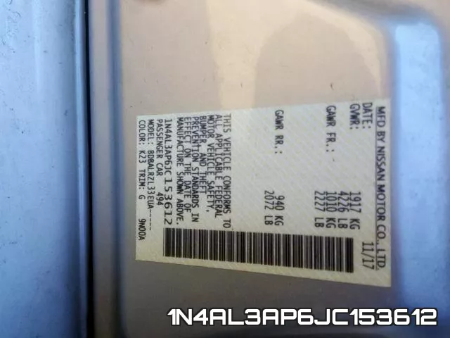 1N4AL3AP6JC153612 фото 2