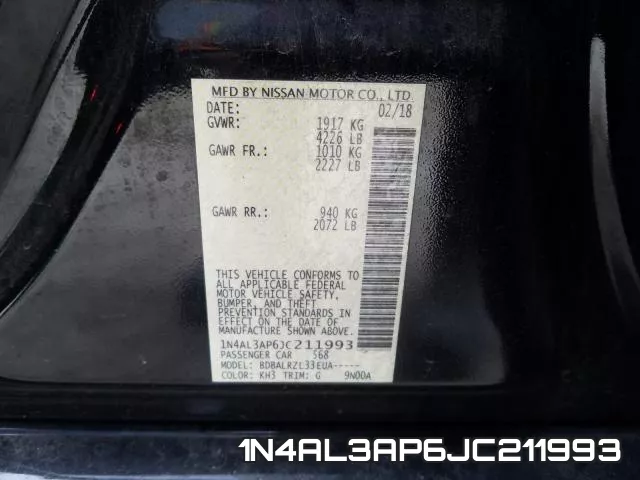 1N4AL3AP6JC211993 фото 2