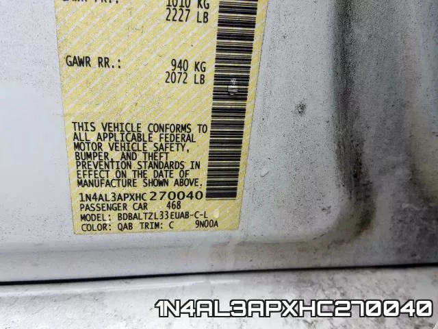 1N4AL3APXHC270040 фото 2