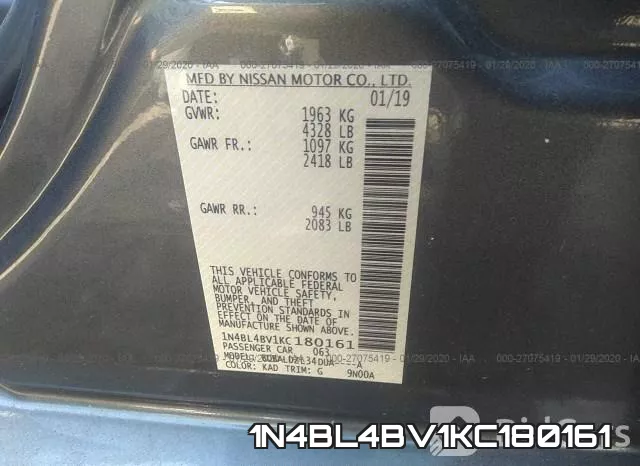 1N4BL4BV1KC180161 фото 10
