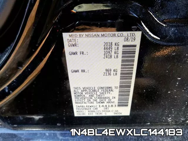 1N4BL4EWXLC144183 фото 2