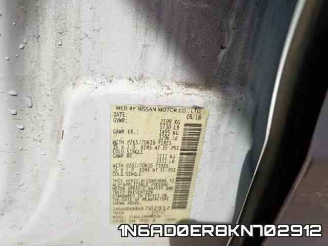1N6AD0ER8KN702912 фото 2