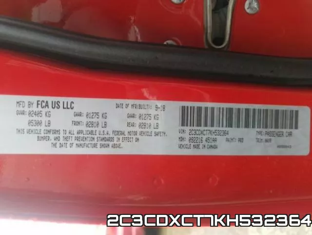 2C3CDXCT7KH532364 фото 2