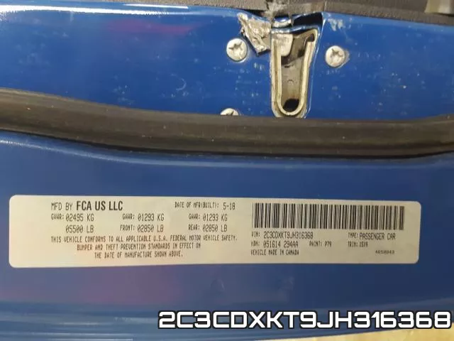 2C3CDXKT9JH316368 фото 2