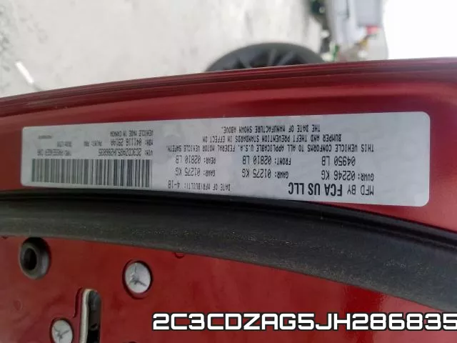 2C3CDZAG5JH286835 фото 2