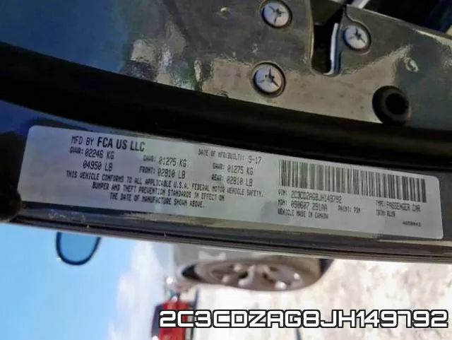 2C3CDZAG8JH149792 фото 2