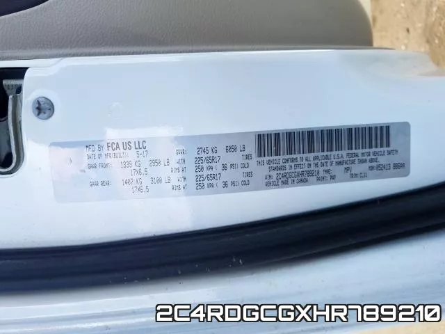 2C4RDGCGXHR789210 фото 2