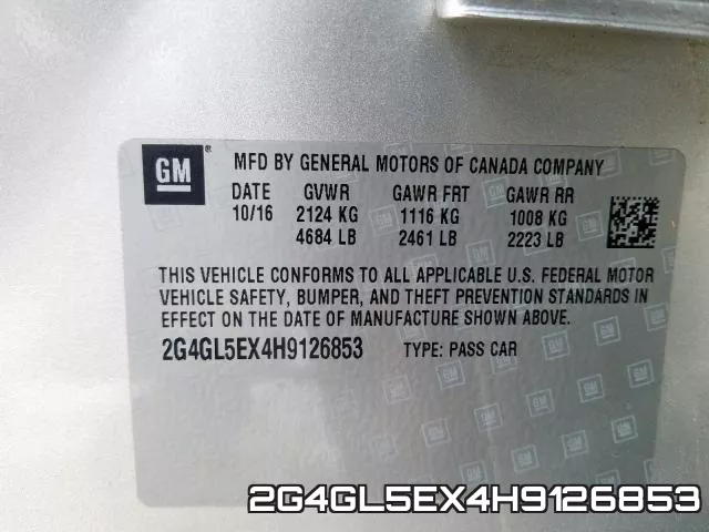 2G4GL5EX4H9126853 фото 2