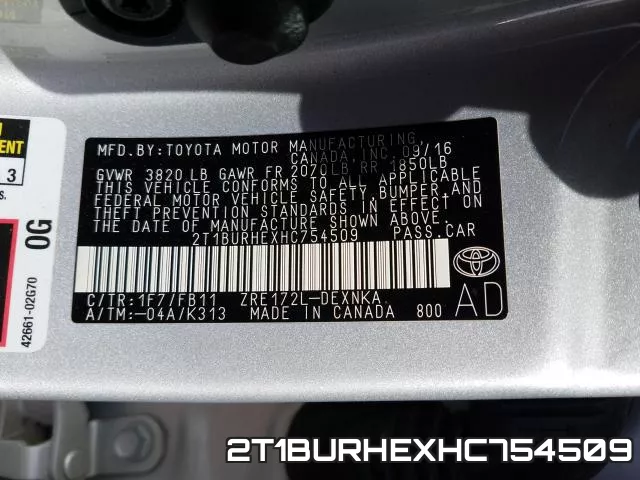 2T1BURHEXHC754509 фото 2