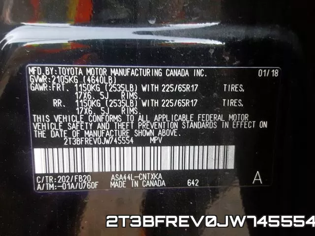 2T3BFREV0JW745554 фото 2