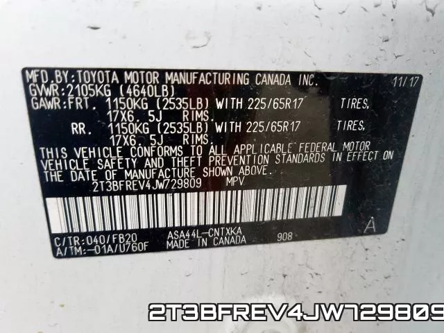 2T3BFREV4JW729809 фото 2