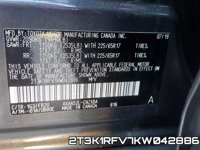 2T3K1RFV7KW042886 фото 2