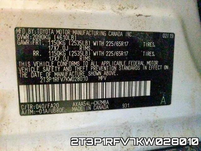 2T3P1RFV7KW028010 фото 2