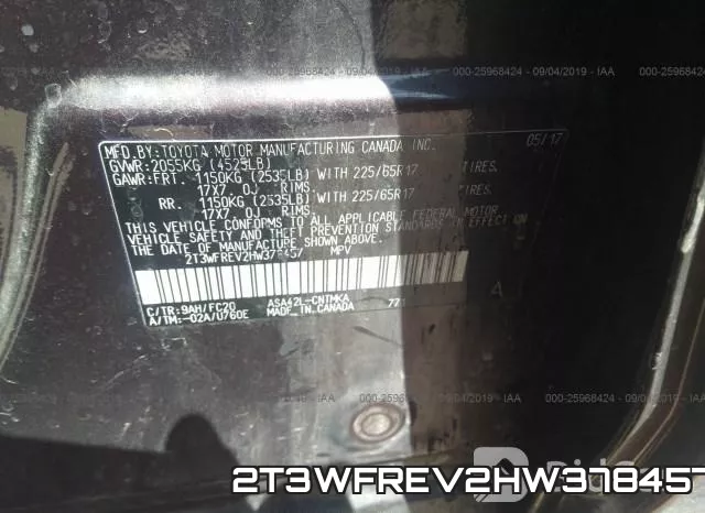 2T3WFREV2HW378457 фото 10