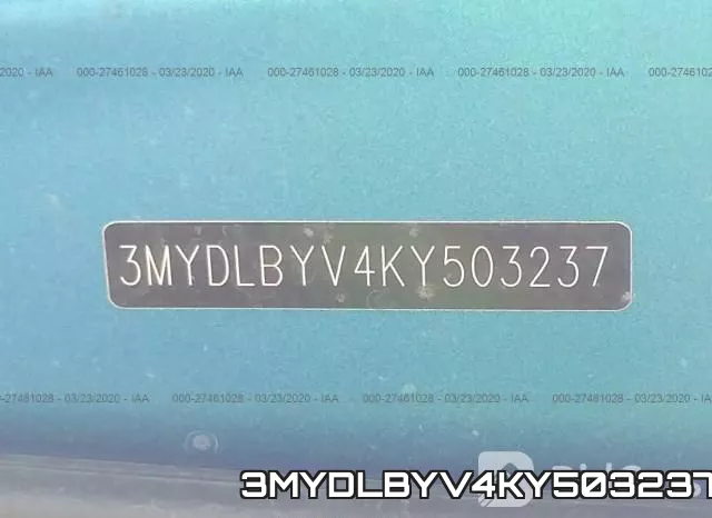 3MYDLBYV4KY503237 фото 10