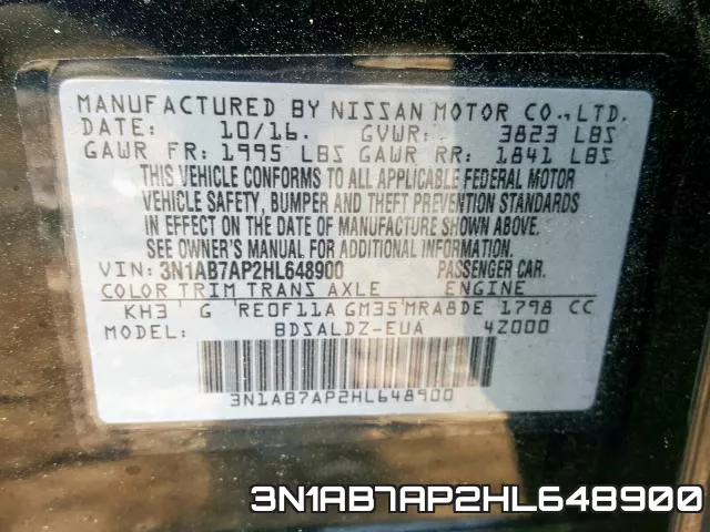 3N1AB7AP2HL648900 фото 2