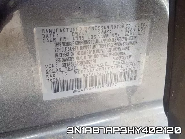 3N1AB7AP3HY402120 фото 2
