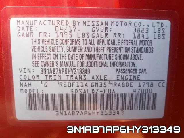 3N1AB7AP6HY313349 фото 2