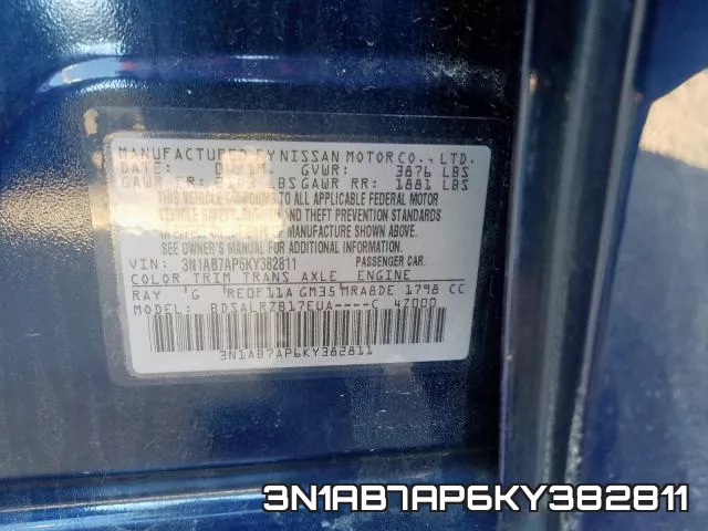 3N1AB7AP6KY382811 фото 2