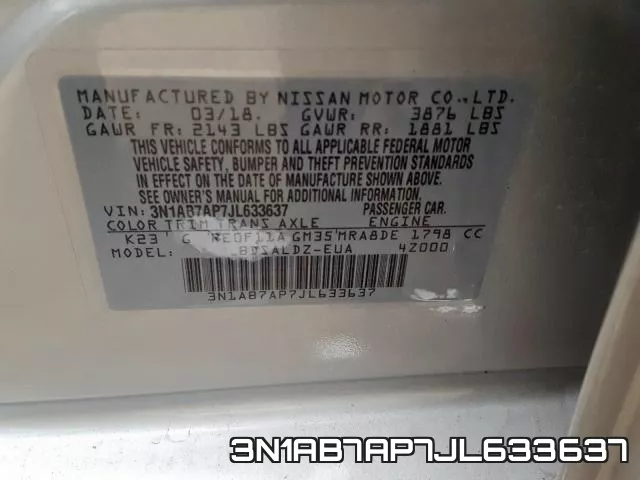 3N1AB7AP7JL633637 фото 2