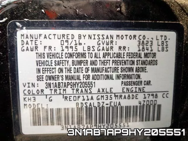 3N1AB7AP9HY205551 фото 2