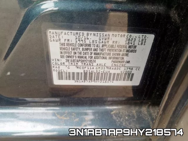3N1AB7AP9HY218574 фото 2